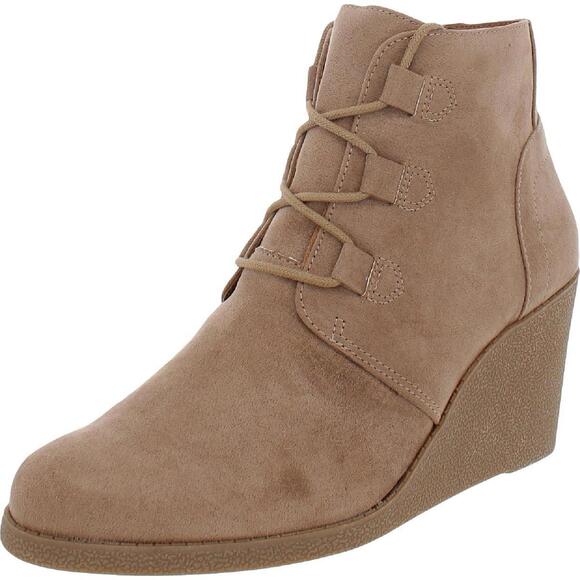 Style & Co. Womens Noellee Taupe Wedge Boots Shoes 9.5 Medium (B,M) - Picture 1 of 3